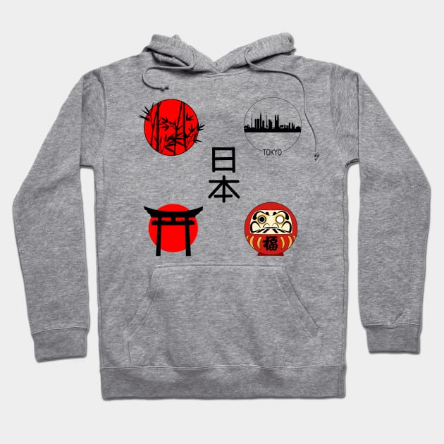 Japan symbols Hoodie by Nezumi1998